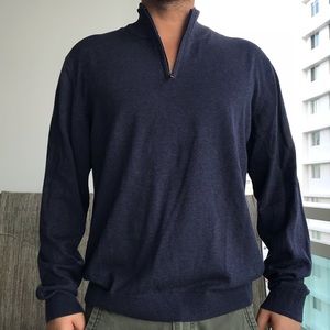 -SOLD-NEW Men’s 1/4 Zip Up Blue Sweater Size L